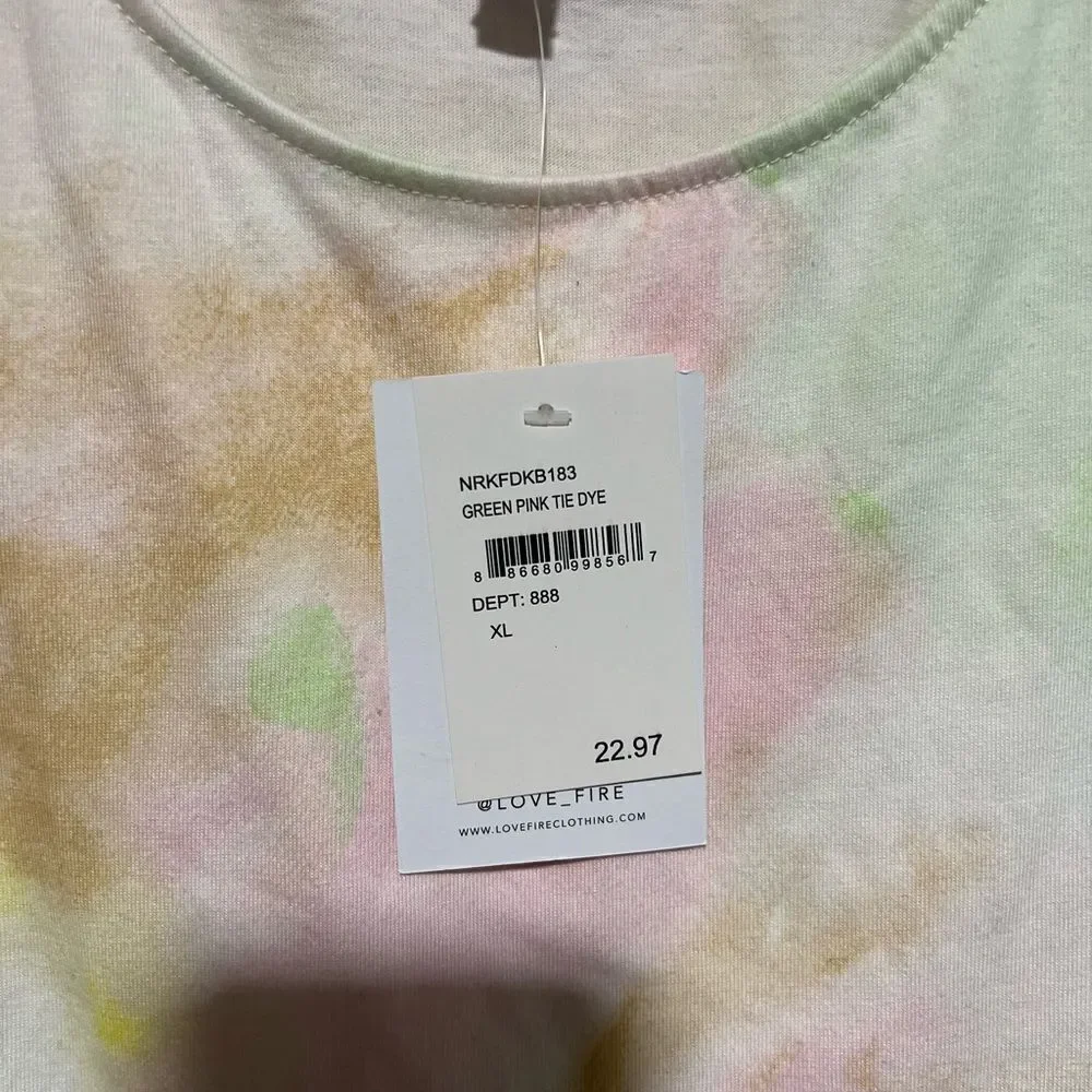 Love, Fire NWT Girl's Pastel Tie Die Dress - Size XL